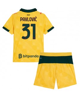 Günstige AC Milan Strahinja Pavlovic #31 3rd trikot Kinder 2025-26 Kurzarm (+ Kurze Hosen)